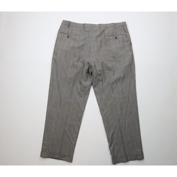 Vtg 90s Ralph Lauren Mens 42x30 Distressed Rayon Gabardine Wide Leg Chino Pants - Picture 12 of 16